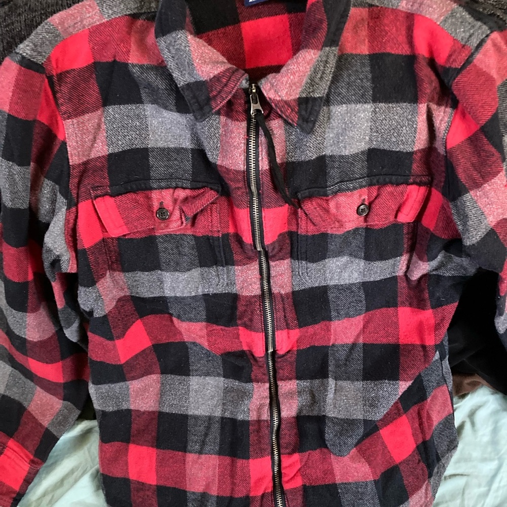 Zip up flannel size S message for more information